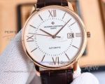 AAA replica Vacheron Constantin white dial rose gold case watch men's watch 40mm 